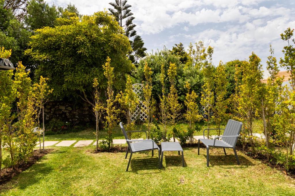 Jardim privativo com cadeiras de exterior